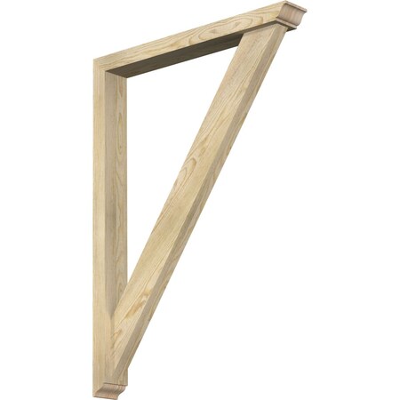 Ekena Millwork Traditional Traditional Rough Sawn Bracket w/ Offset Brace, Douglas Fir, 4"W x 30"D x 42"H BKT0402X30X42TRA01RDF